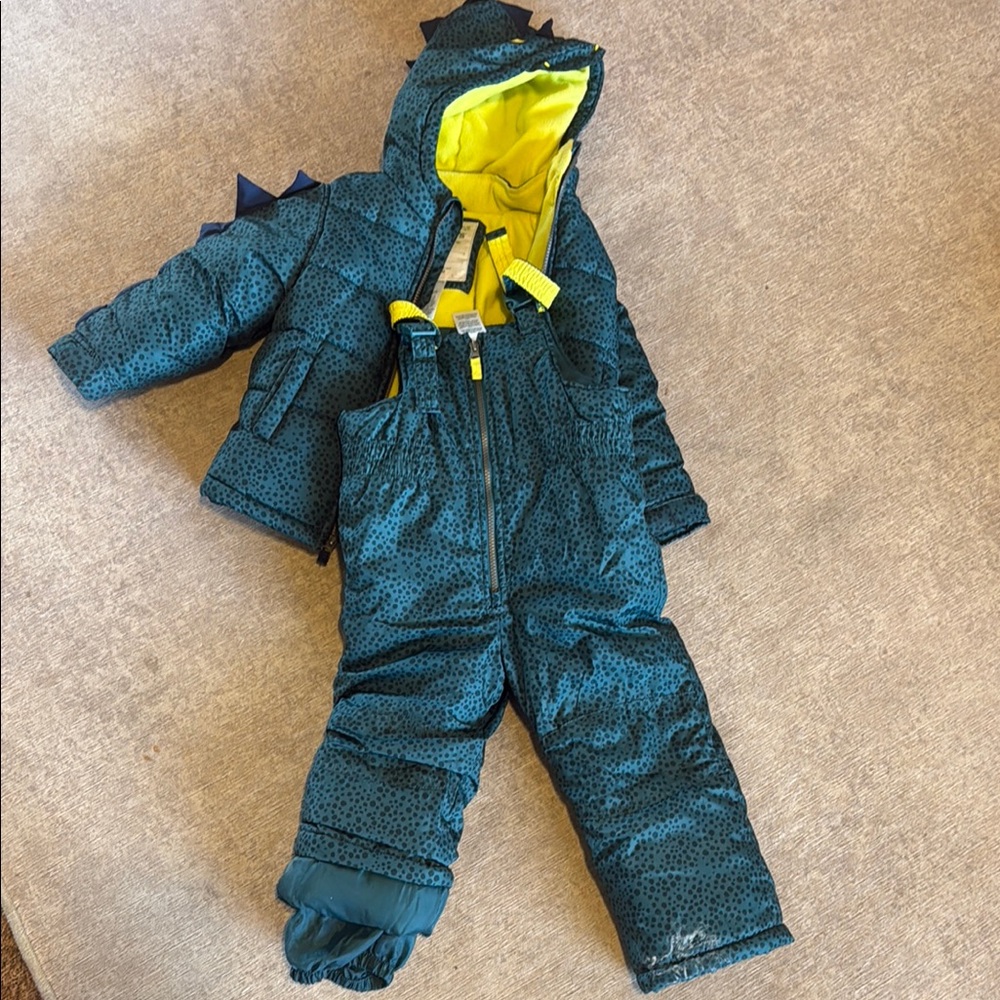 Dinosaur-Themed Snowsuit with Hood
